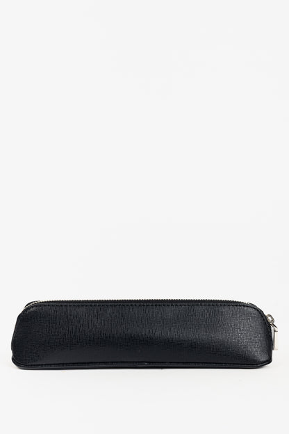 Tiffany & Co. Black Saffiano Leather Pencil Case