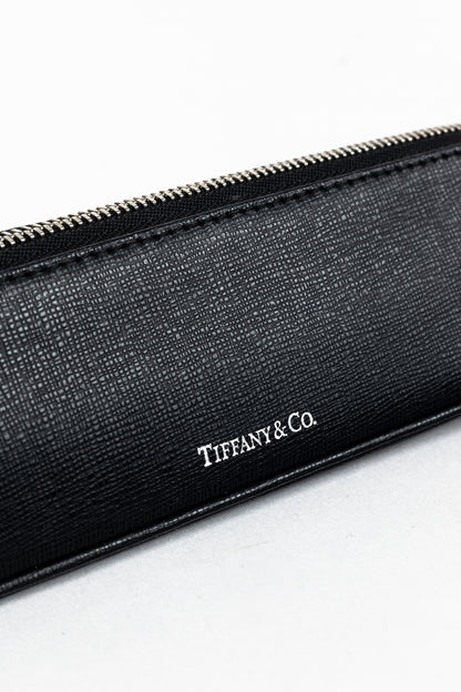 Tiffany & Co. Black Saffiano Leather Pencil Case