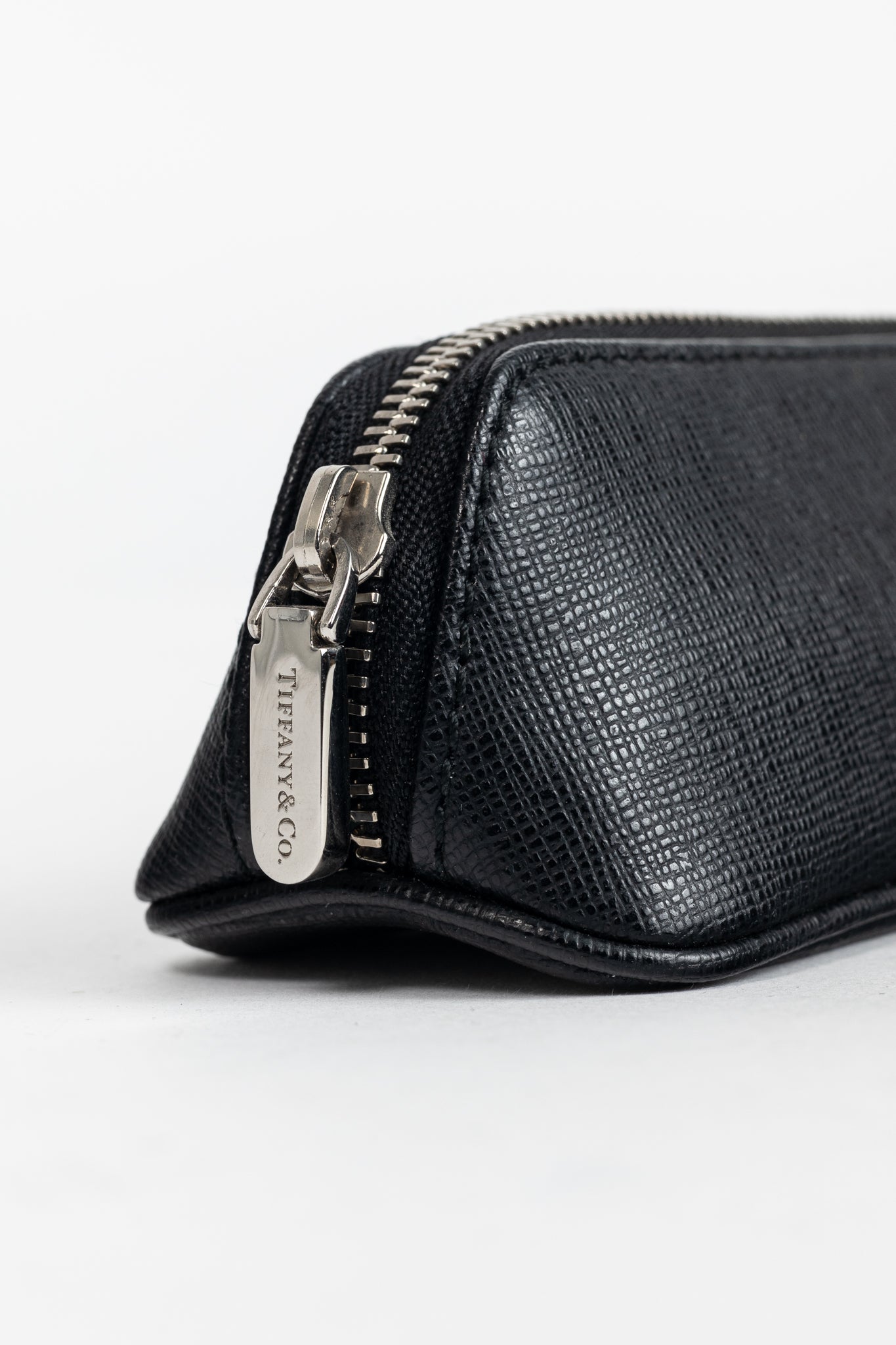 Tiffany & Co. Black Saffiano Leather Pencil Case