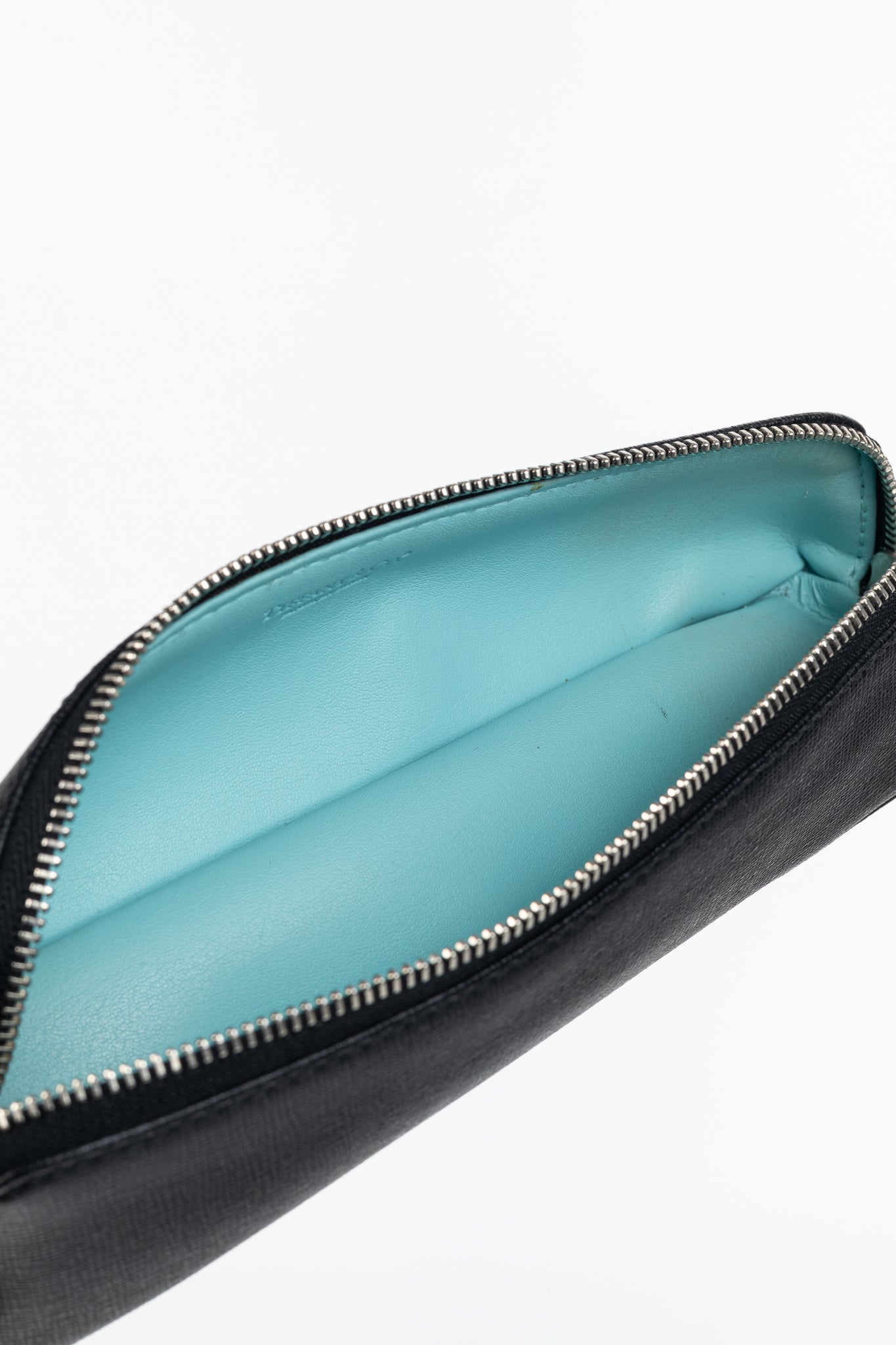 Tiffany & Co. Black Saffiano Leather Pencil Case