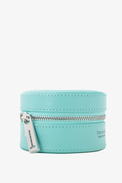 Tiffany & Co. Leather Tiffany Blue Round Jewelry Case