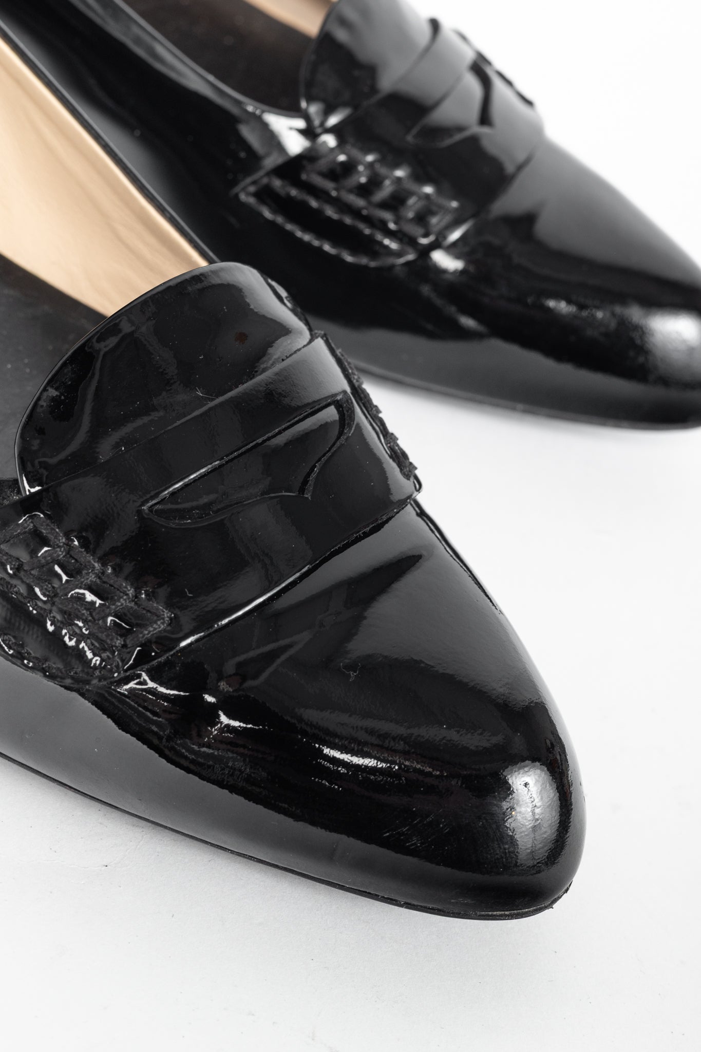 Tod’s Black Patent-Leather Pointed-Toe Penny Loafers
