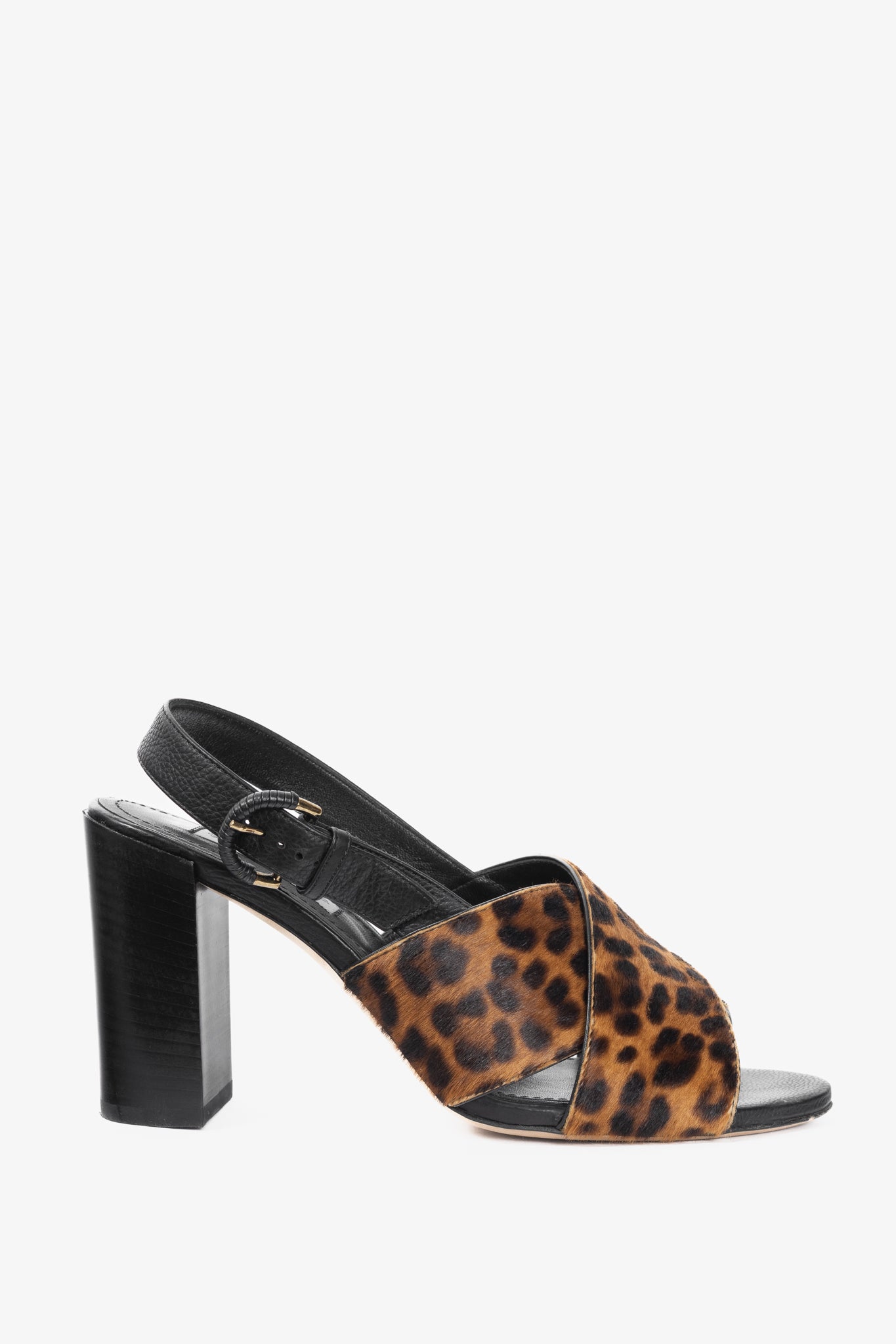 Tod's Leopard-Print Pony Hair Criss-Cross Sandals