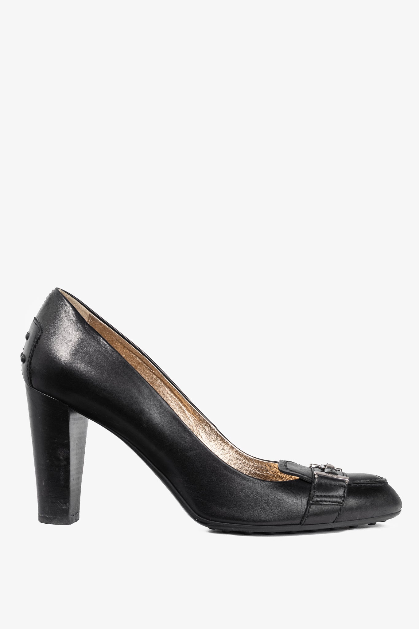 Tod’s Black Leather Horsebit Pumps