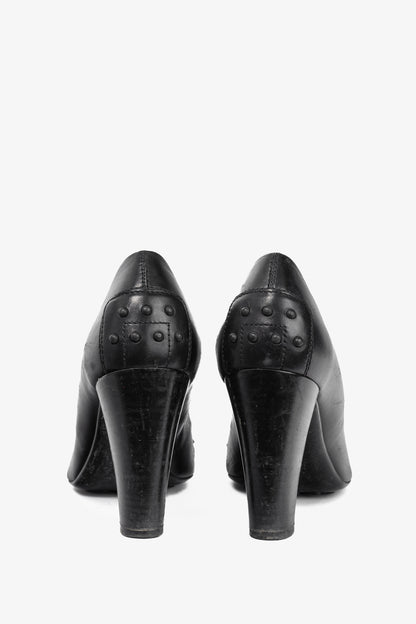 Tod’s Black Leather Horsebit Pumps