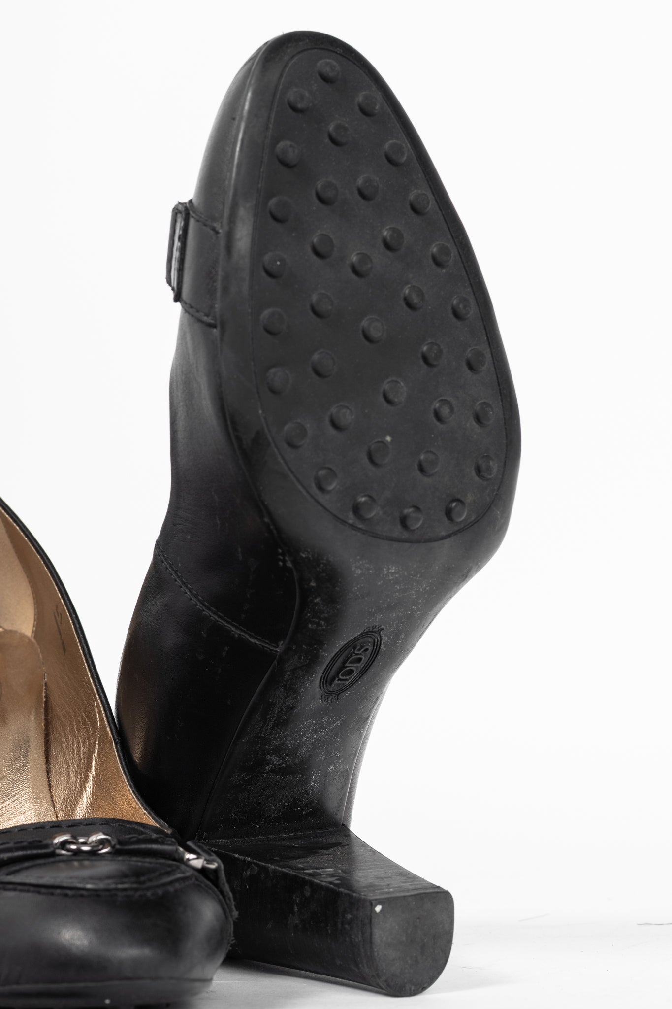 Tod’s Black Leather Horsebit Pumps