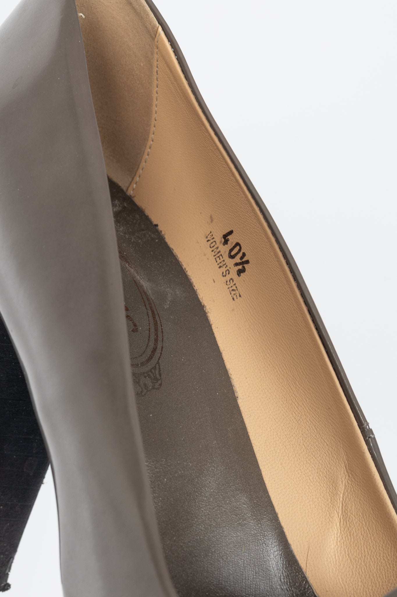 Tod’s Taupe Buffed-Leather Penny-Loafer Pumps
