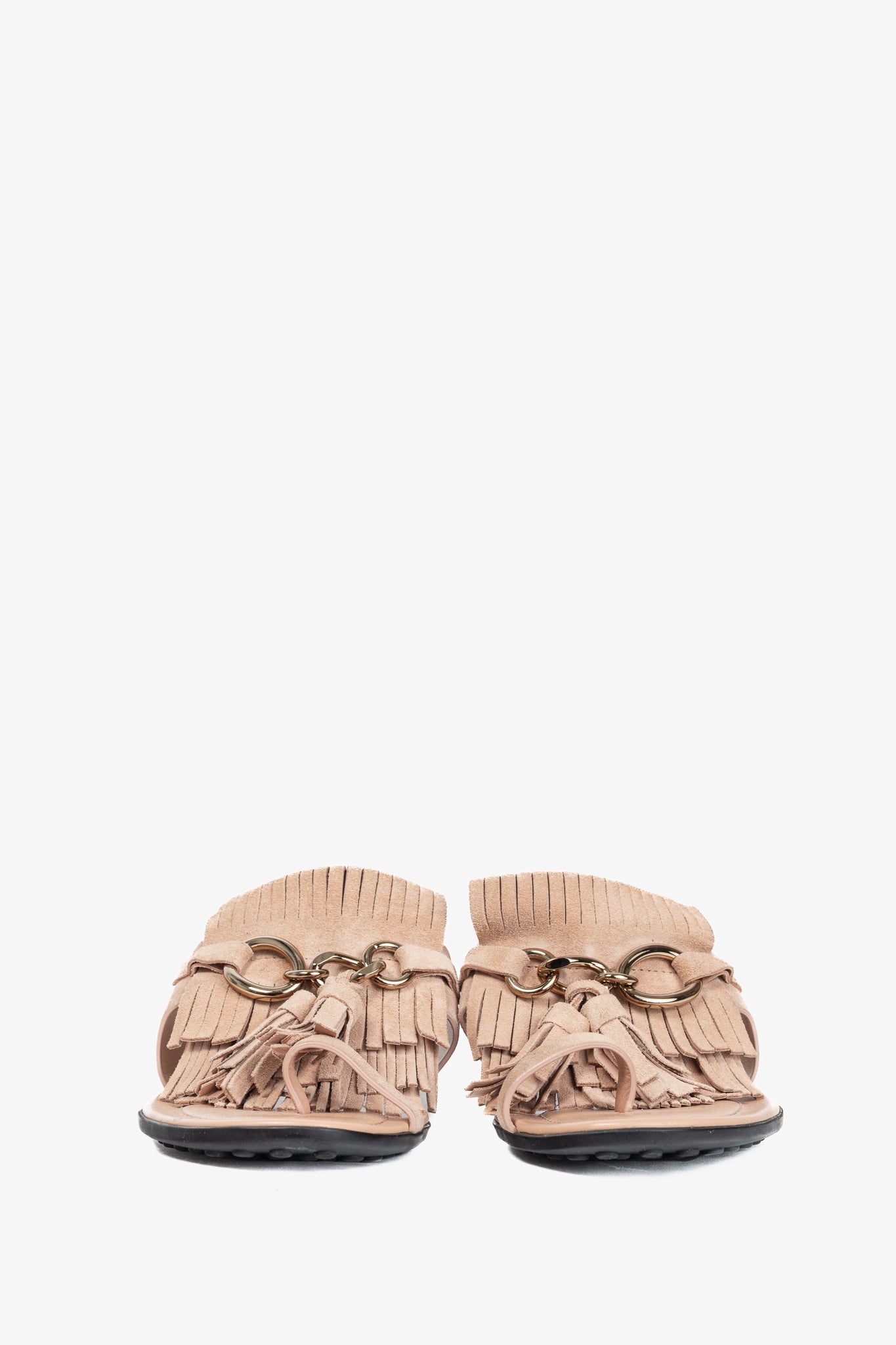 Tod's Sand Gomma Fringed Tassel Flat Thong Sandals