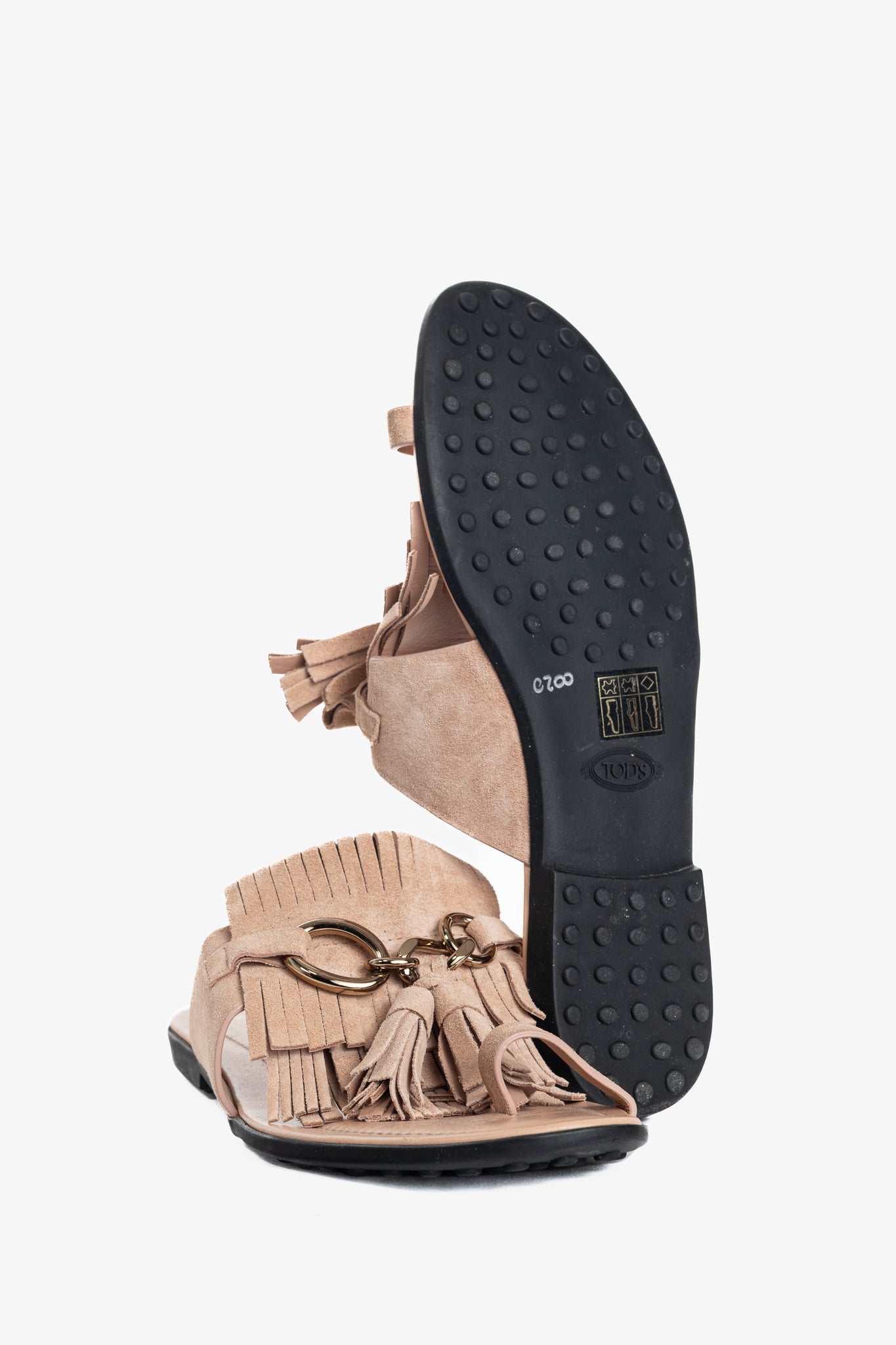 Tod's Sand Gomma Fringed Tassel Flat Thong Sandals