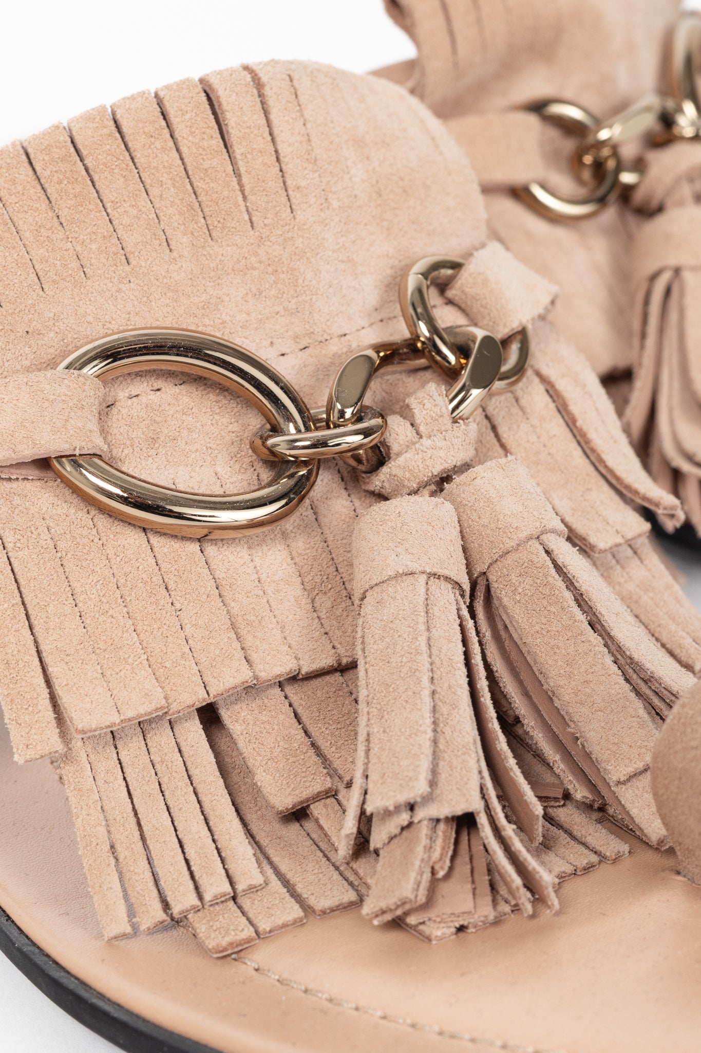 Tod's Sand Gomma Fringed Tassel Flat Thong Sandals