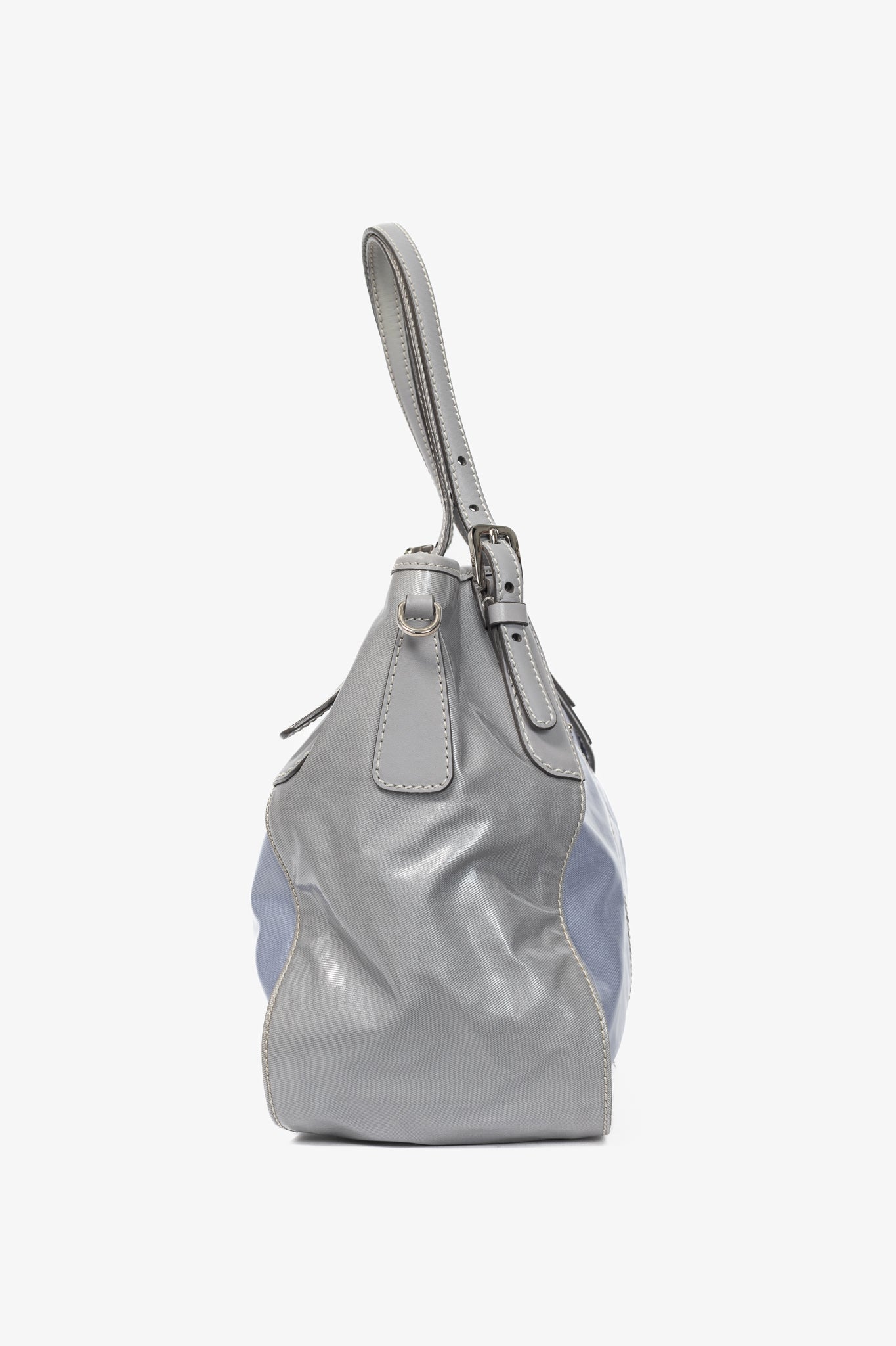 Tod's G-Line Blue & Grey Coated Canvas 2-Way Tote
