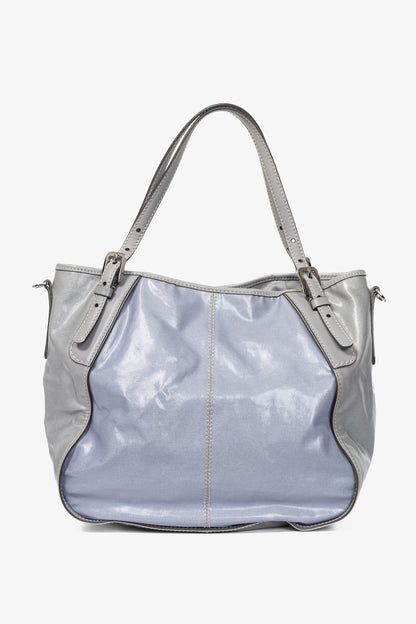 Tod's G-Line Blue & Grey Coated Canvas 2-Way Tote