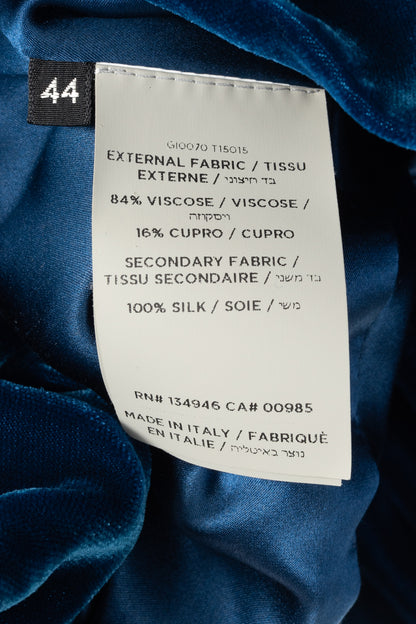 Tom Ford AW11 Blue Velvet Pleated Ruffle Peplum Jacket