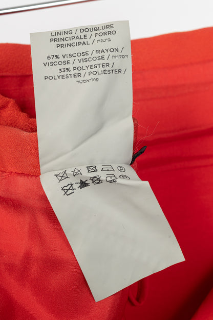 Tom Ford Red Crepe Zip-Trim Pencil Skirt