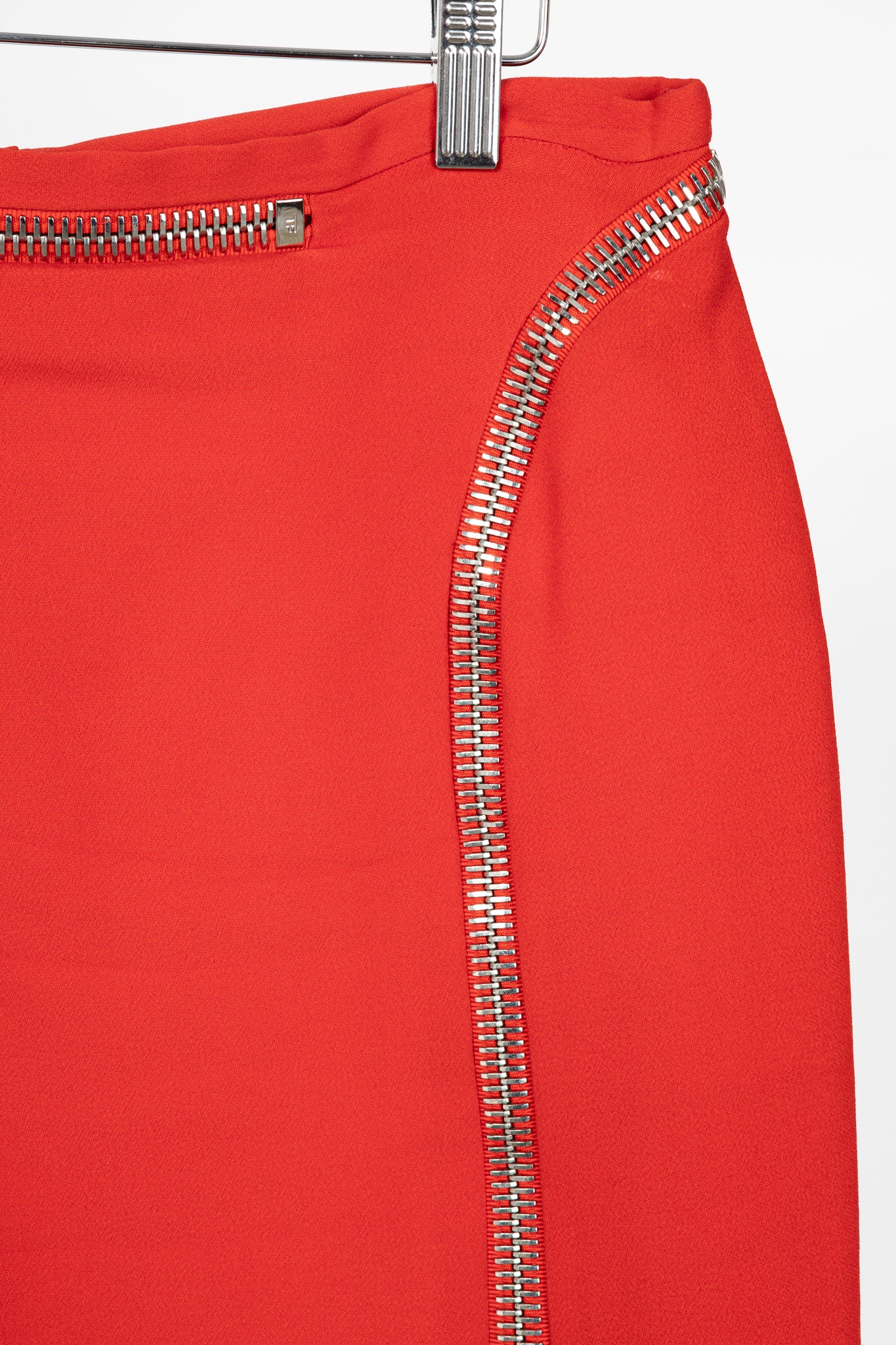 Tom Ford Red Crepe Zip-Trim Pencil Skirt