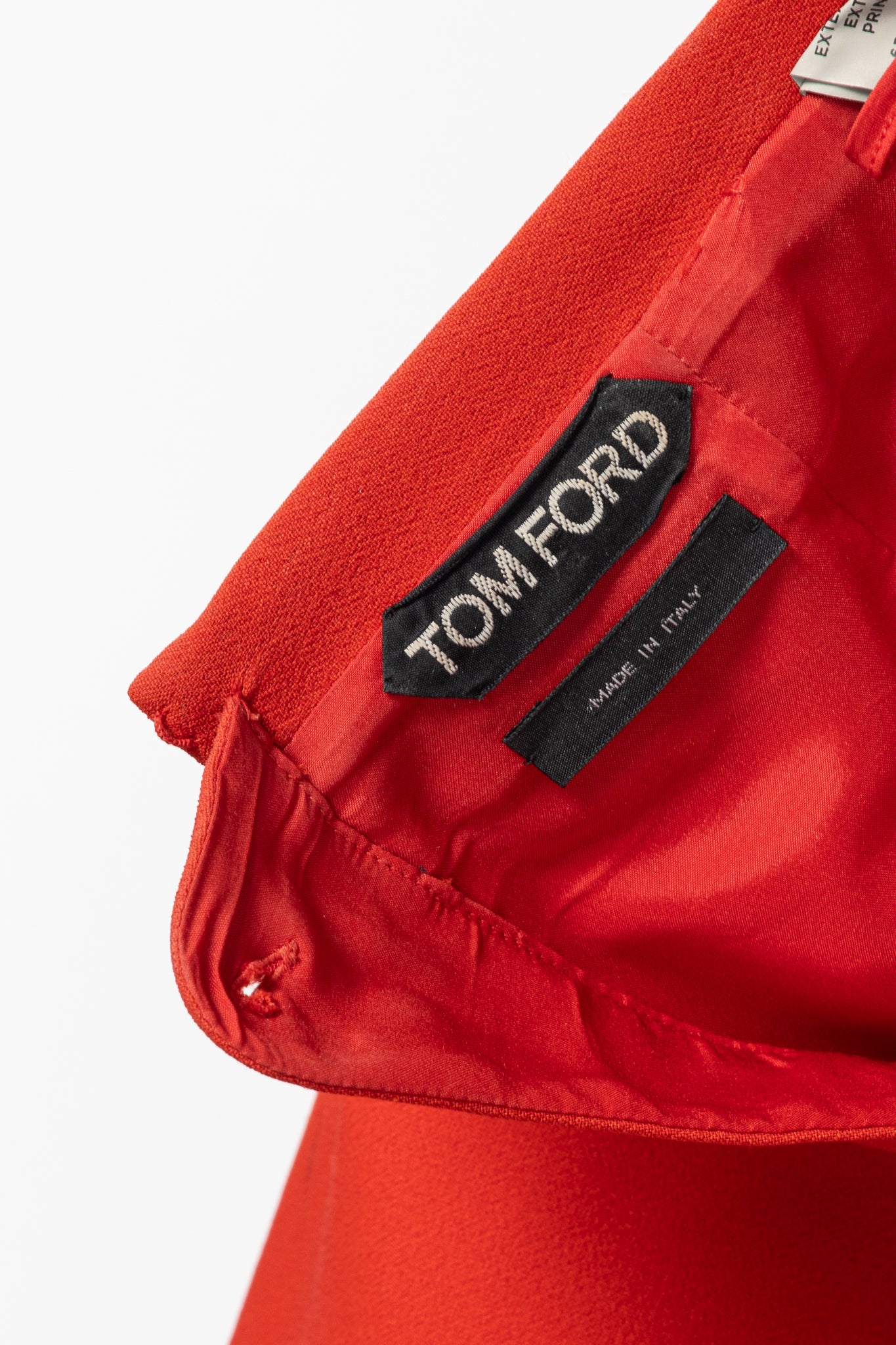 Tom Ford Red Crepe Zip-Trim Pencil Skirt