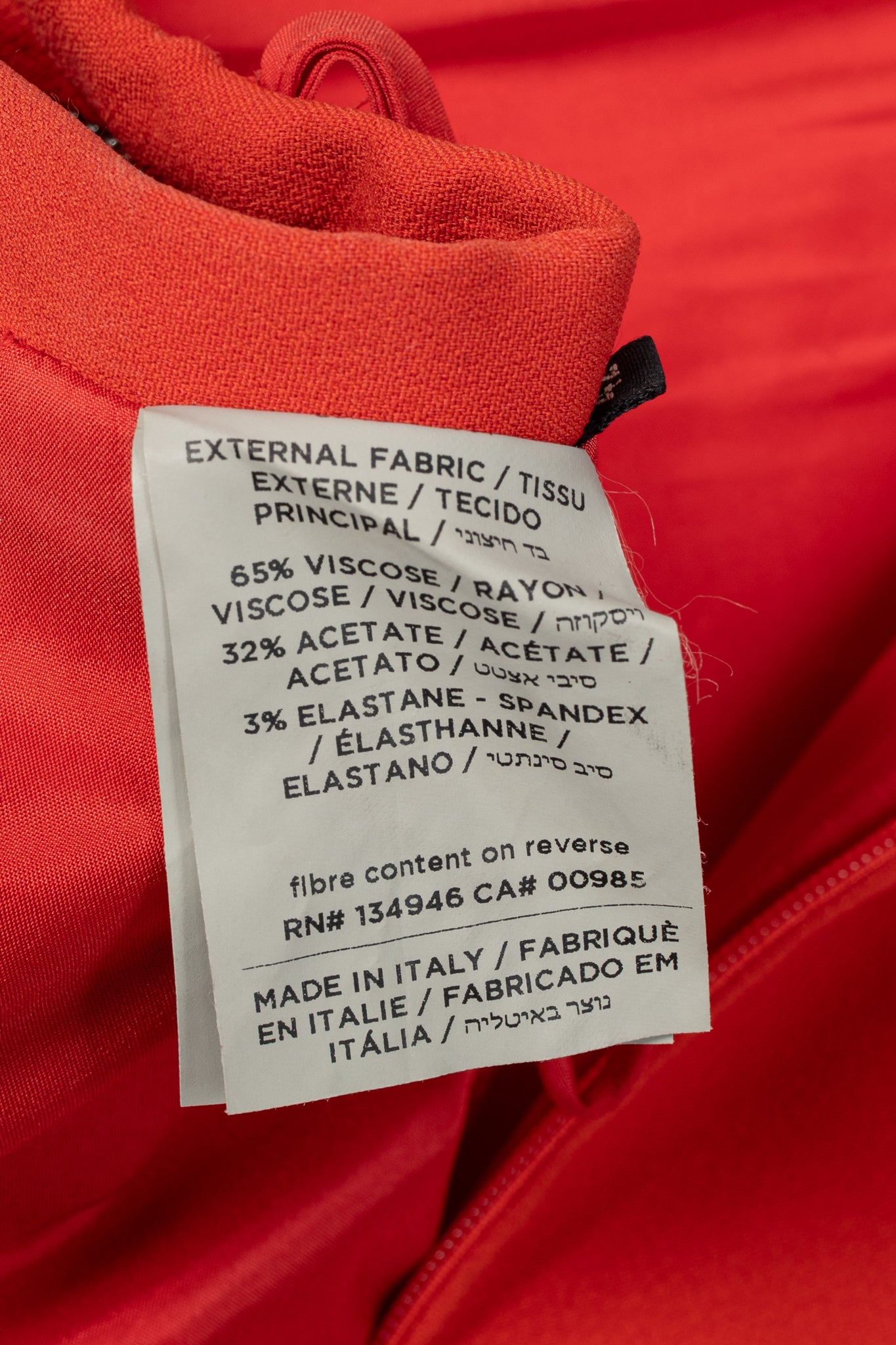 Tom Ford Red Crepe Zip-Trim Pencil Skirt