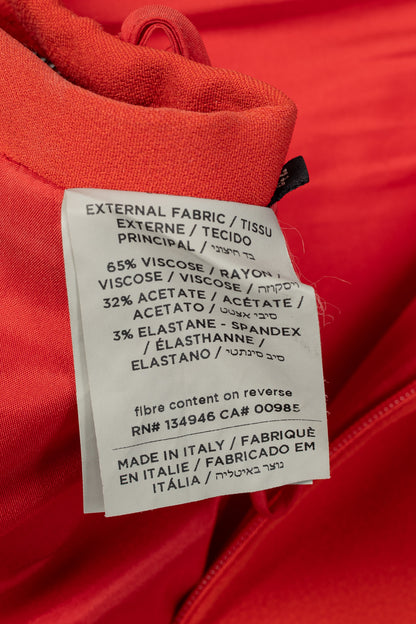 Tom Ford Red Crepe Zip-Trim Pencil Skirt