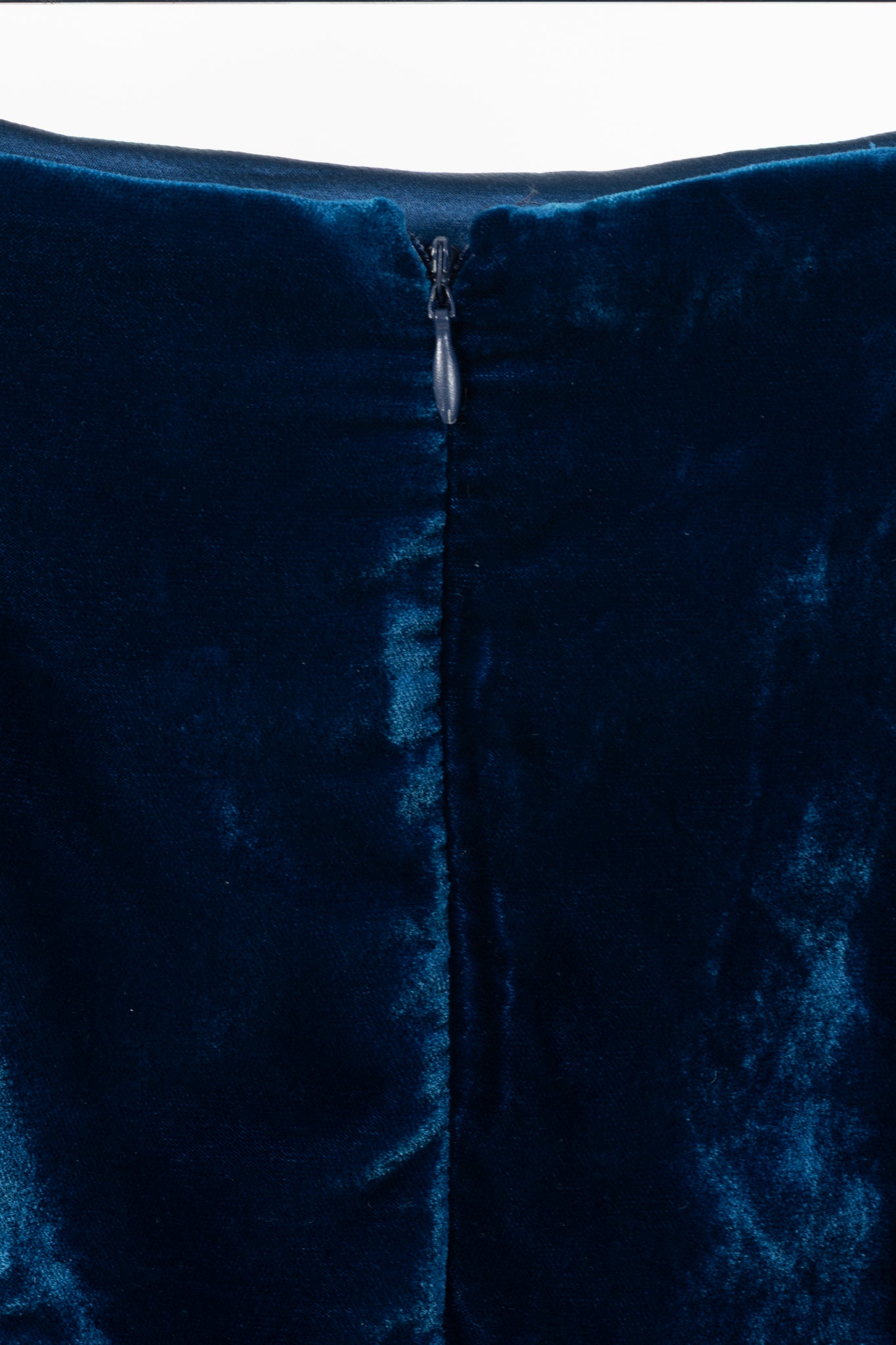 Tom Ford AW11 Blue Velvet Pleated Flared-Hem Skirt