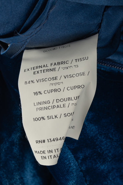 Tom Ford AW11 Blue Velvet Pleated Flared-Hem Skirt
