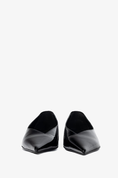 Toteme "The Patent Asymmetric" Black Pointed-Toe Ballet Flats