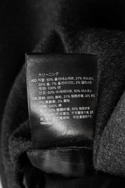 Toteme Bonce Dark Grey Melange Wool-Blend Open Blazer