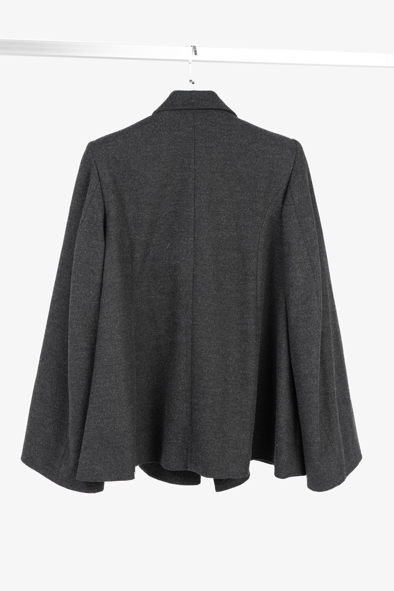 Toteme Bonce Dark Grey Melange Wool-Blend Open Blazer