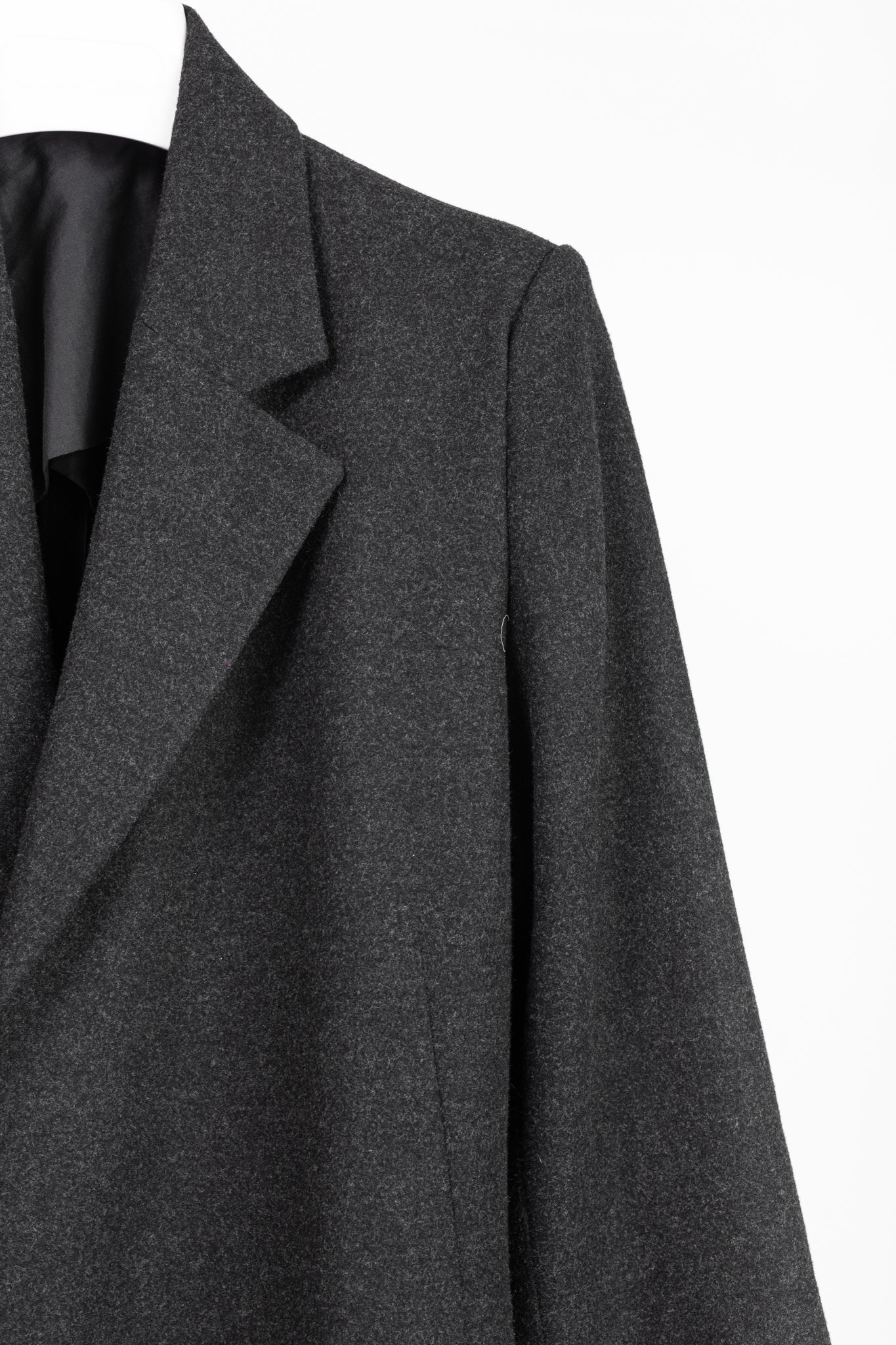 Toteme Bonce Dark Grey Melange Wool-Blend Open Blazer