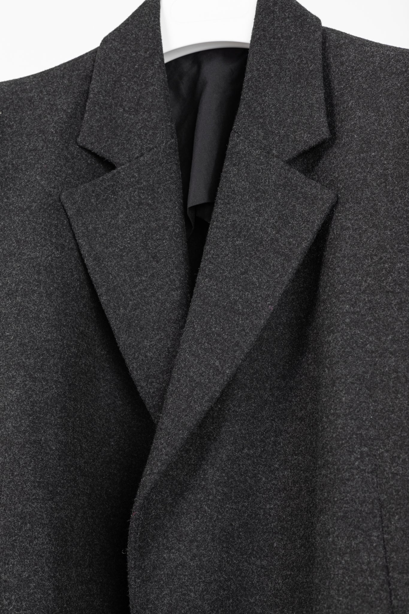 Toteme Bonce Dark Grey Melange Wool-Blend Open Blazer