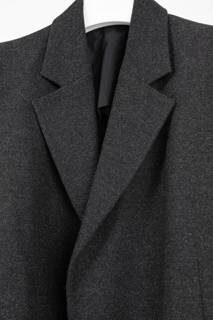 Toteme Bonce Dark Grey Melange Wool-Blend Open Blazer