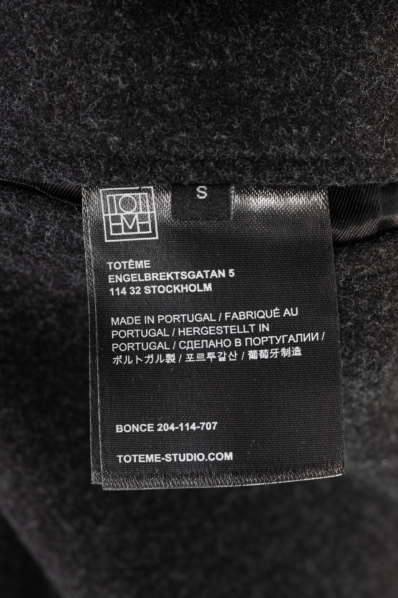 Toteme Bonce Dark Grey Melange Wool-Blend Open Blazer