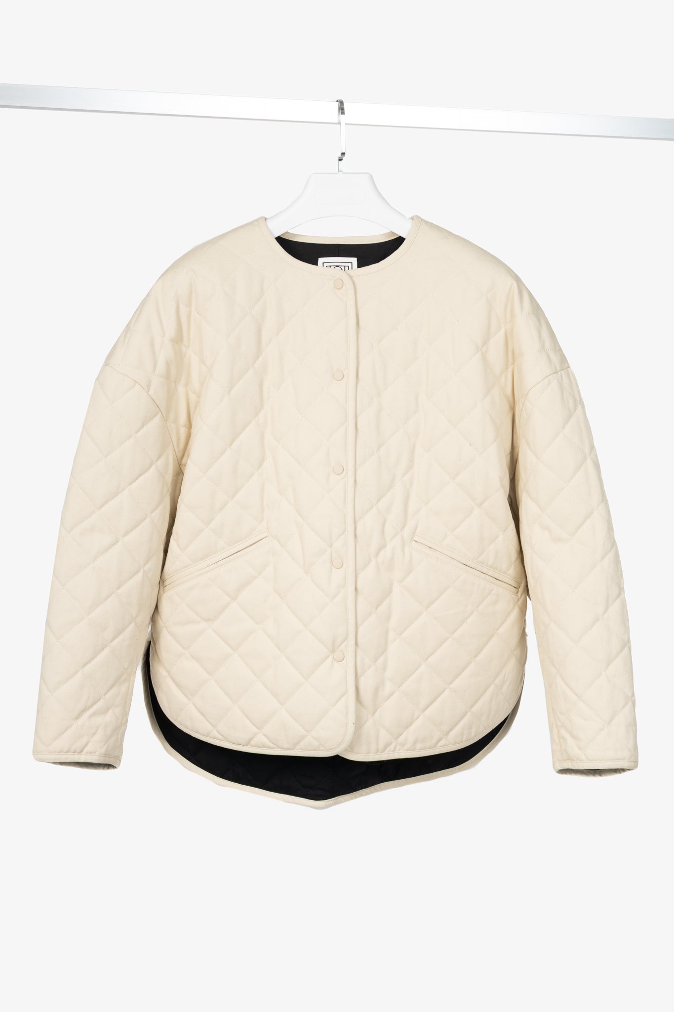 Toteme Light Hay Oversized Quilted Cotton Canvas Jacket