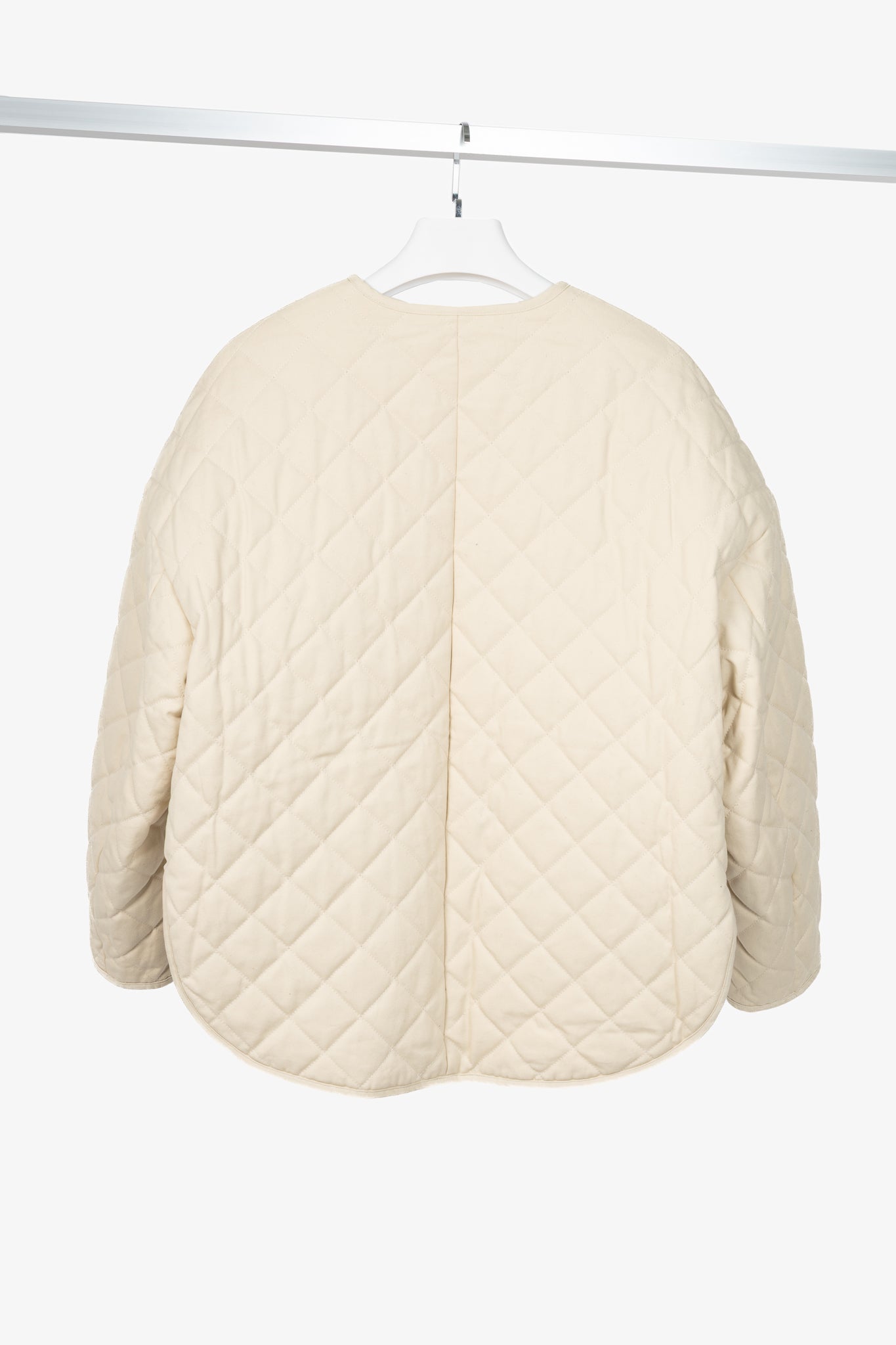 Toteme Light Hay Oversized Quilted Cotton Canvas Jacket