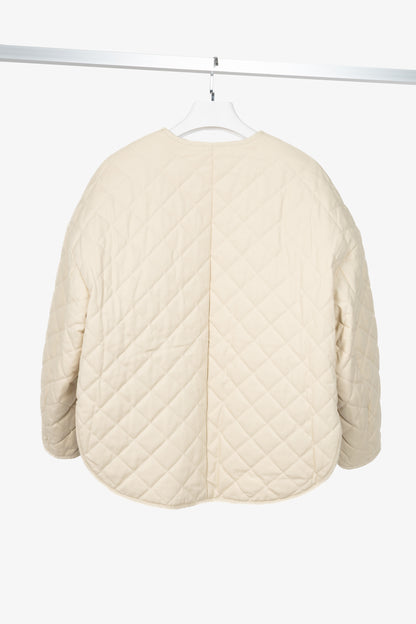Toteme Light Hay Oversized Quilted Cotton Canvas Jacket