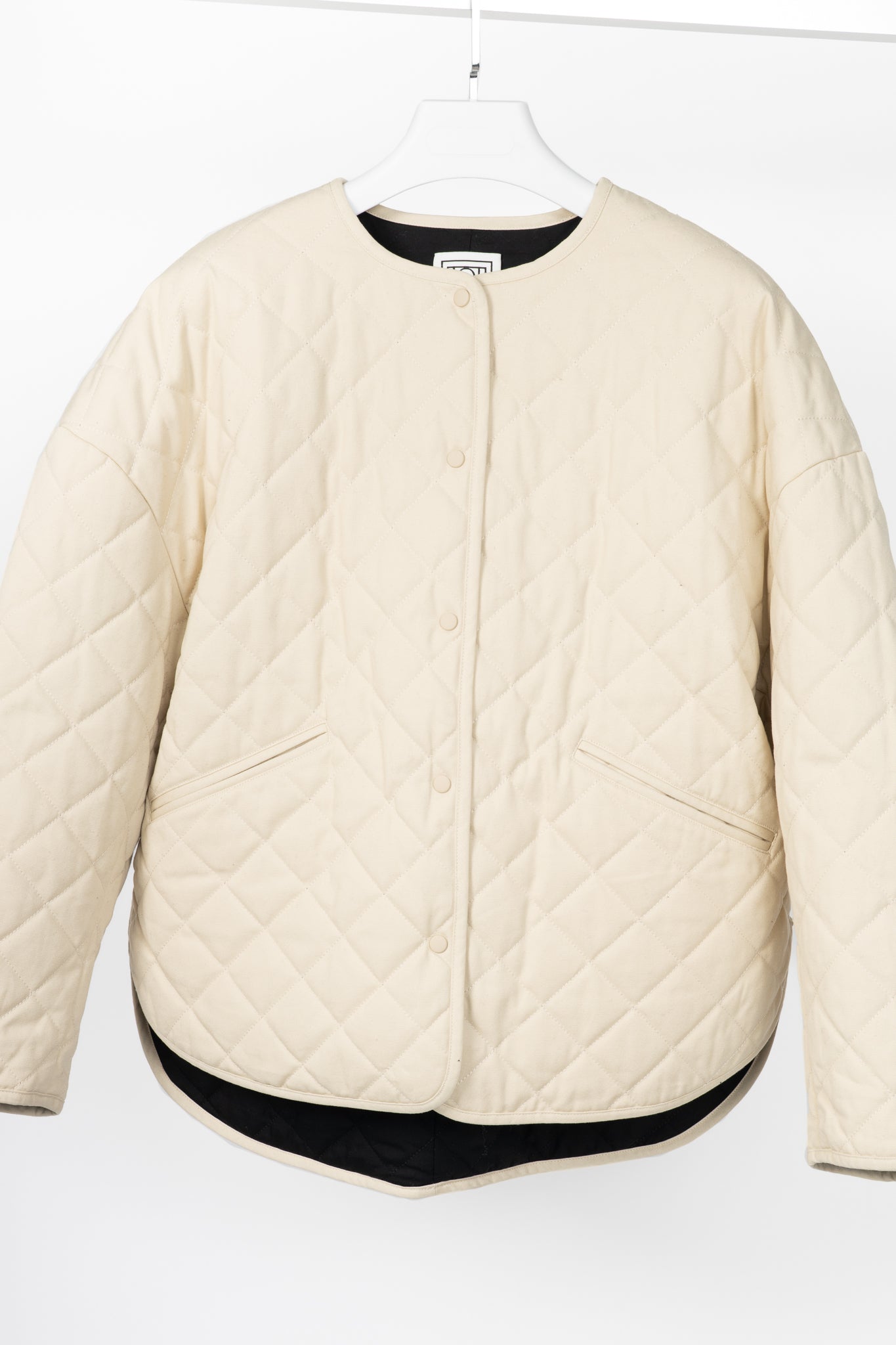 Toteme Light Hay Oversized Quilted Cotton Canvas Jacket