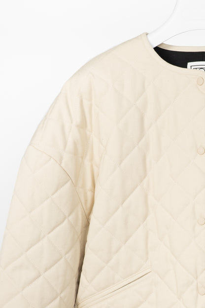 Toteme Light Hay Oversized Quilted Cotton Canvas Jacket