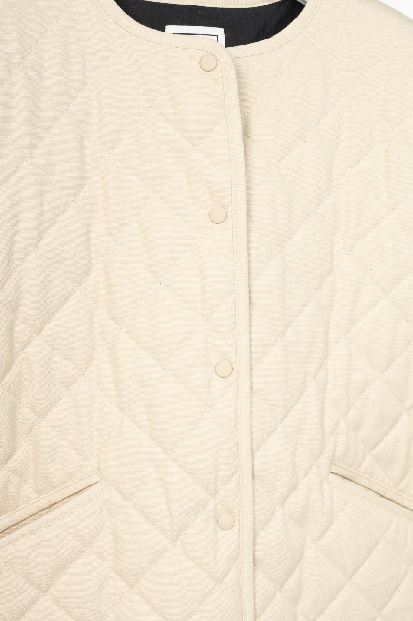 Toteme Light Hay Oversized Quilted Cotton Canvas Jacket