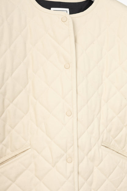 Toteme Light Hay Oversized Quilted Cotton Canvas Jacket