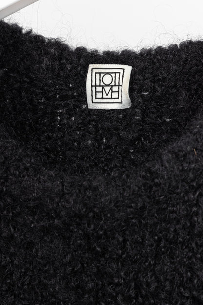 Toteme Espera Black Merino Wool & Mohair Knit