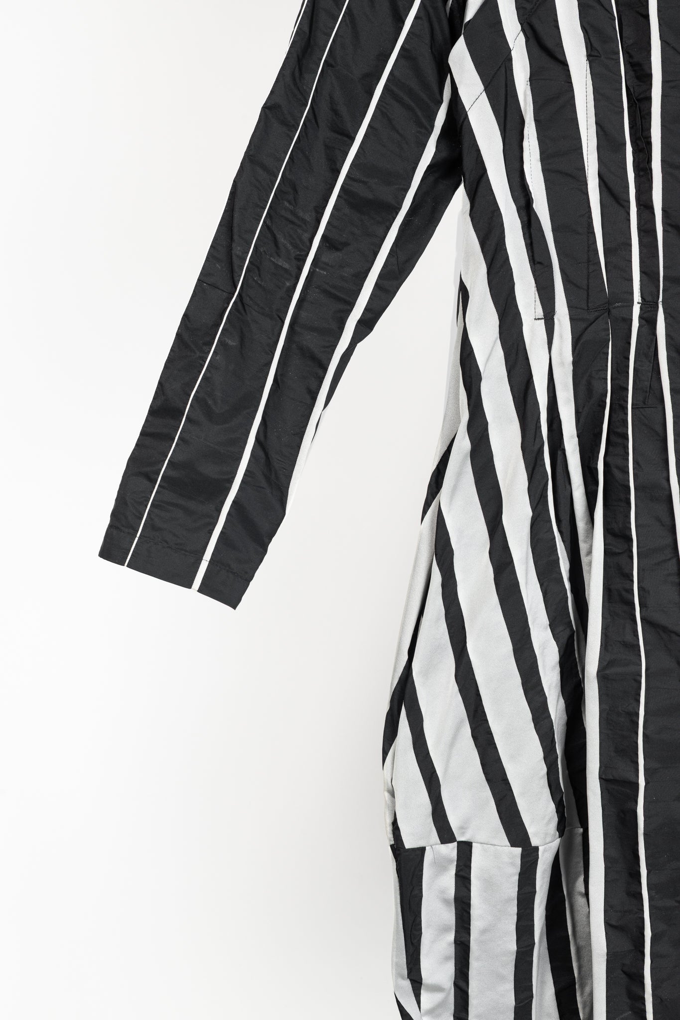 Trine Kryger Simonsen Black & Grey Striped-Taffeta Coat