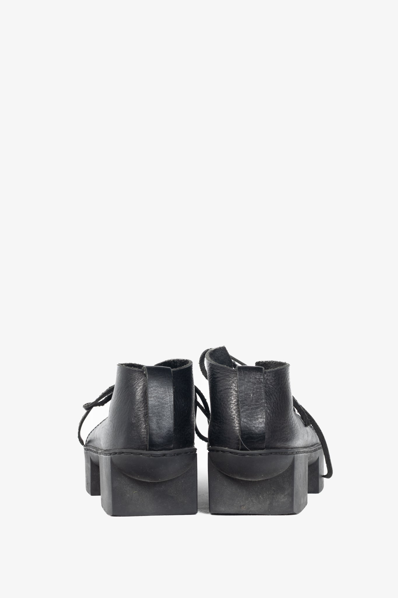 Trippen July Black Lace-Up Cutout Platforms