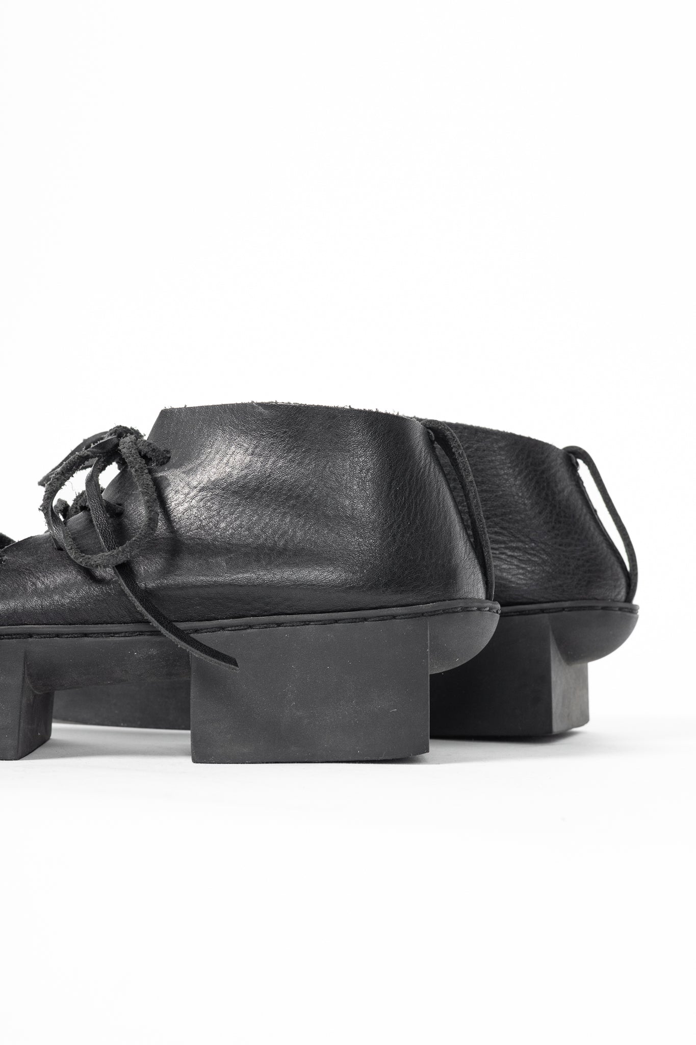 Trippen July Black Lace-Up Cutout Platforms