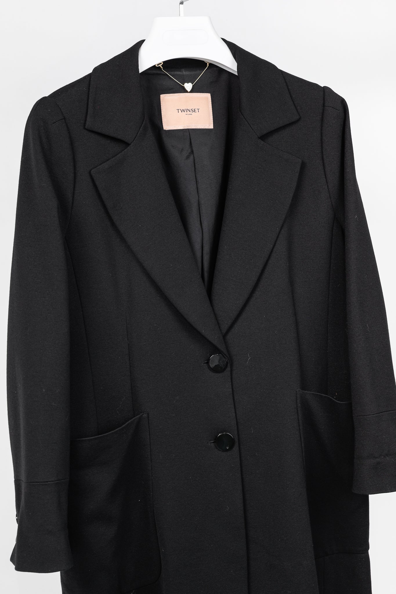 Twinset Black Ponte Long Oversized Blazer