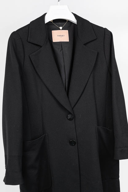 Twinset Black Ponte Long Oversized Blazer
