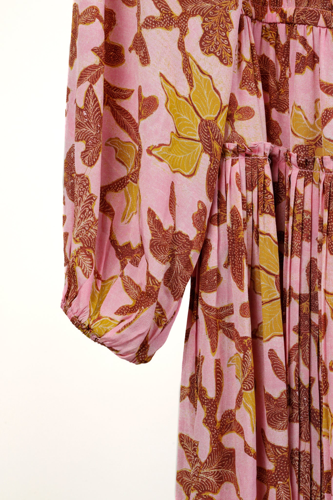 Ulla Johnson Sefia Hibiscus Floral Long-Sleeve Pleated Mini Dress