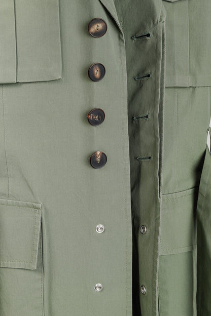Umit Benan SS/16 Runway Green Belted Cargo Trench Coat