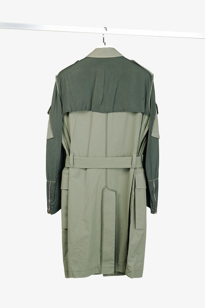 Umit Benan SS/16 Runway Green Belted Cargo Trench Coat