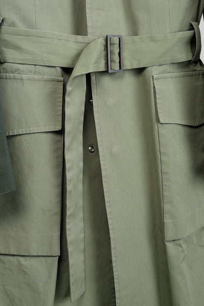 Umit Benan SS/16 Runway Green Belted Cargo Trench Coat