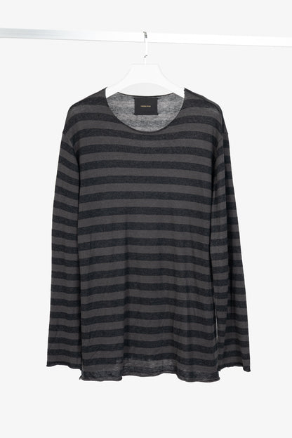 Undercover Grey & Black Striped Silk & Cashmere Pullover