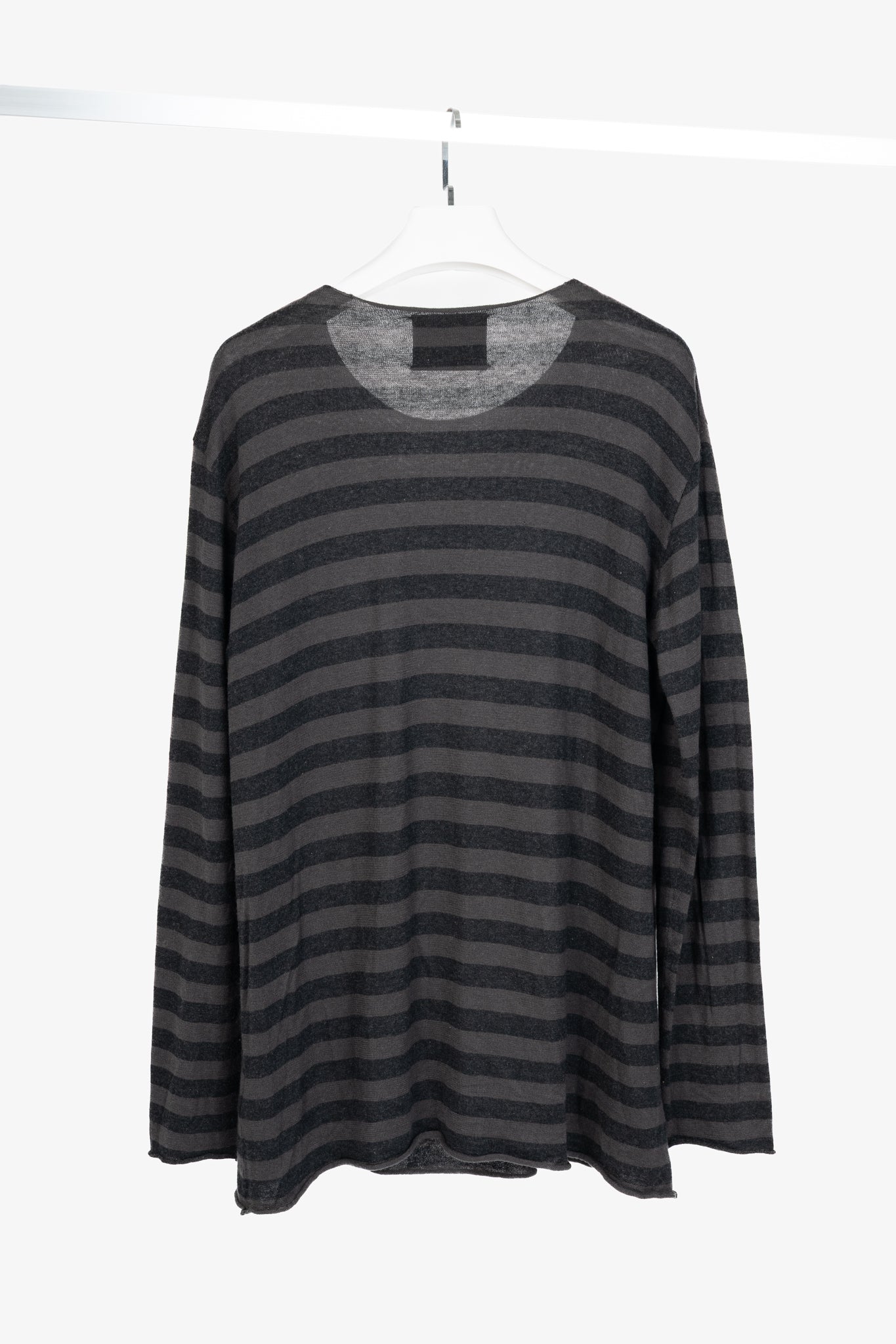 Undercover Grey & Black Striped Silk & Cashmere Pullover